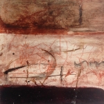 Siena Mural I. - Mixed Media with Siena Earth on Cartridge Paper. 44 x 44cm